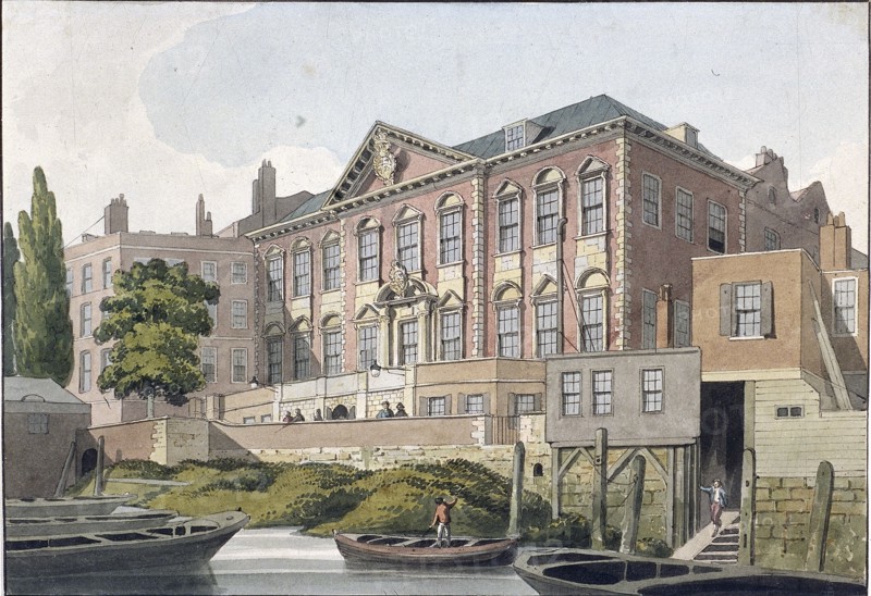 Fishmongers' Hall from the River Thames, London, c1810. Artist: George Shepherd