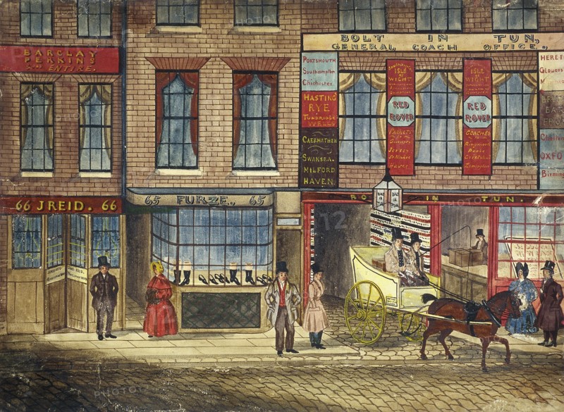 Shops in Fleet Street, London, c1835. Artist: Anon