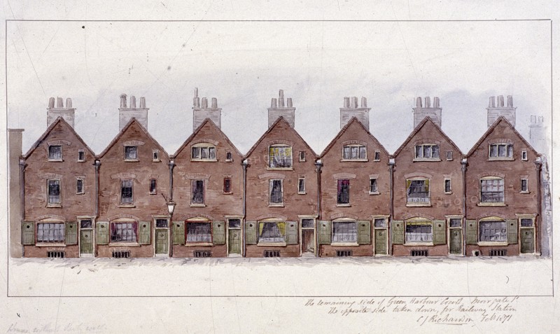 Green Arbour Court, Little Moorfields, London, 1871. Artist: Charles James Richardson