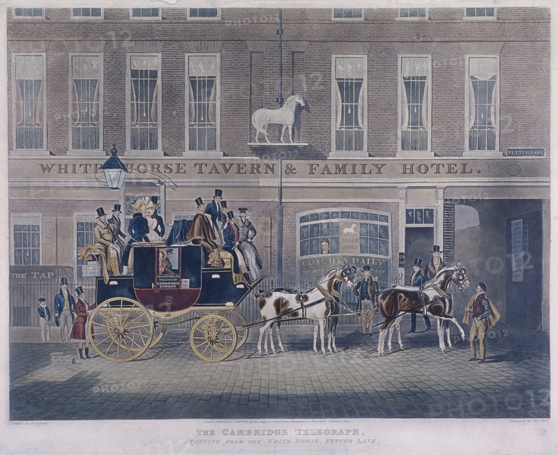 Cambridge Telegraph, Fetter Lane, London, c1830. Artist: George Hunt