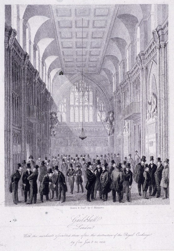 The Guildhall, London, 1838. Artist: C Matthews