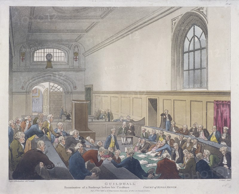 Court of King's Bench, Guildhall, London, 1808. Artist: J Bluck