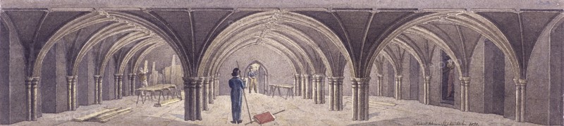 Guildhall Crypt, London, 1821. Artist: Robert Blemmell Schnebbelie