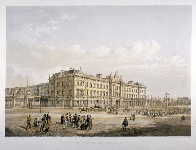 Buckingham Palace, London, 1852. Artist: E Walker