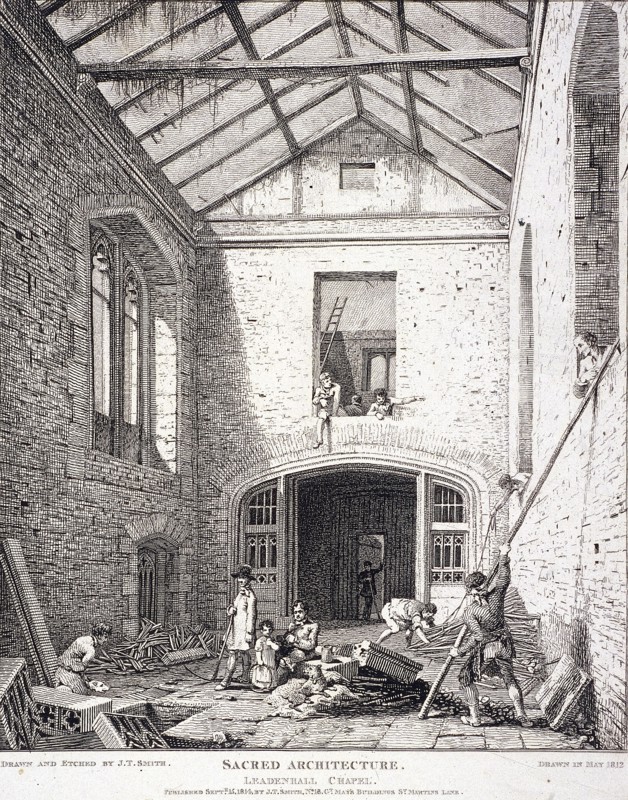 Leadenhall Chapel, London, 1814. Artist: John Thomas Smith