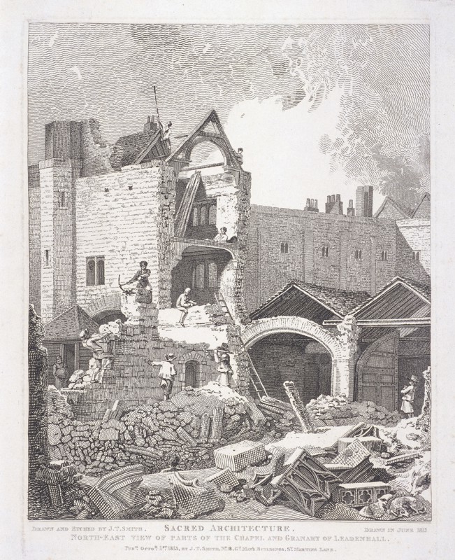 Leadenhall Chapel, London, 1814. Artist: John Thomas Smith