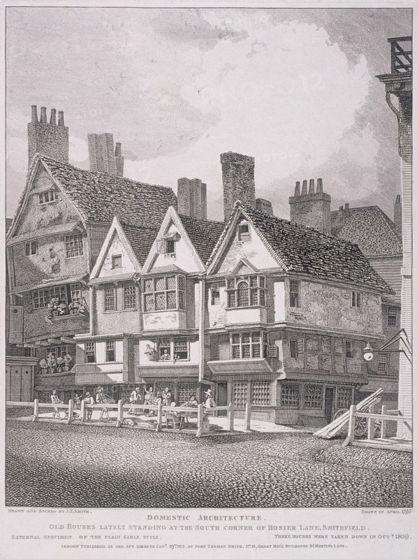 Hosier Lane, London, 1811. Artist: John Thomas Smith