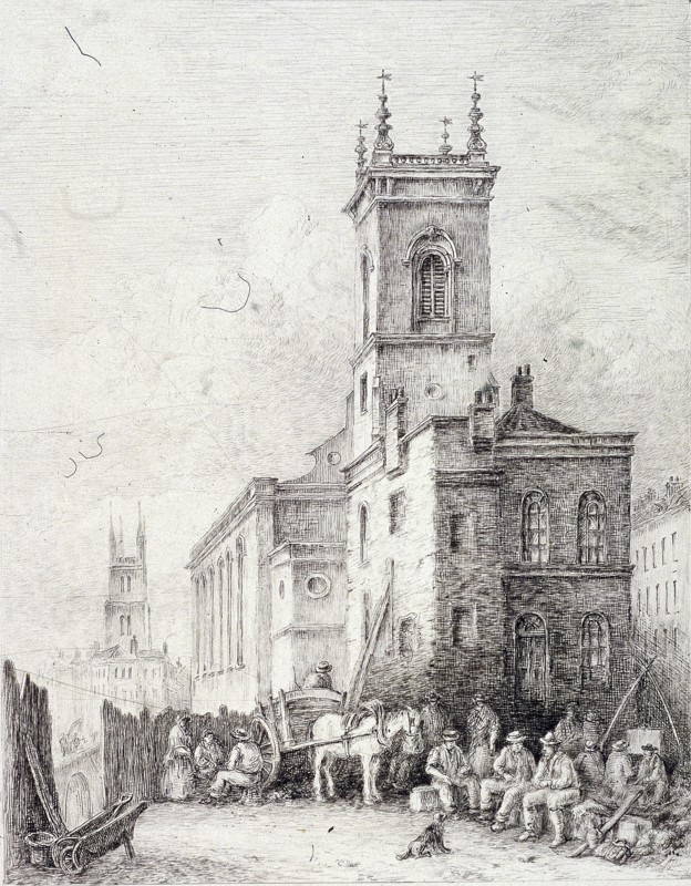 Holborn Viaduct, London, c1865. Artist: Robert Kent Thomas