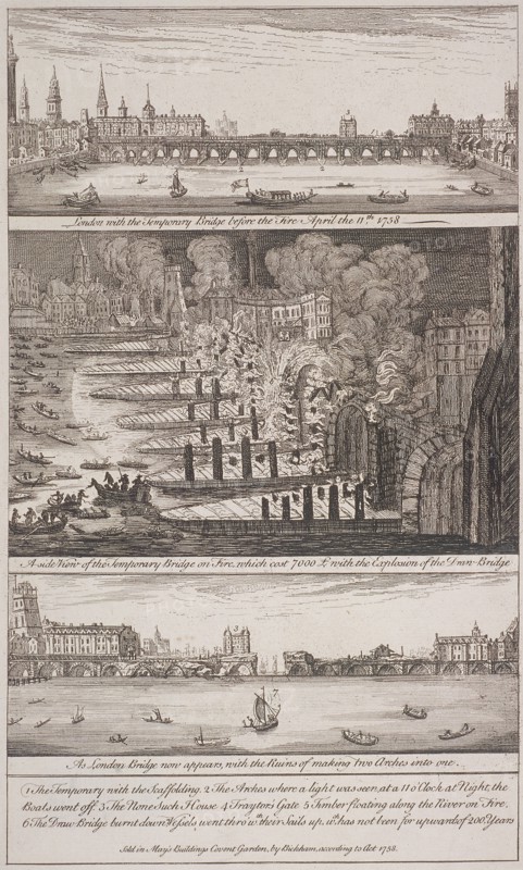 London Bridge (old), London, 1758. Artist: Anon