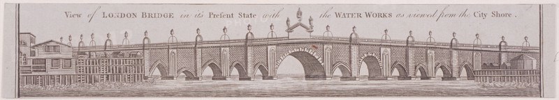 London Bridge (old), London, c1758. Artist: Anon