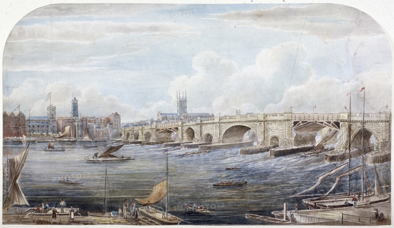 London Bridge (old), London, 1831. Artist: Anon