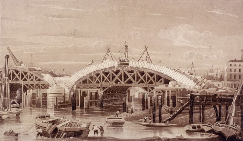 London Bridge (new), London, c1827. Artist: Anon