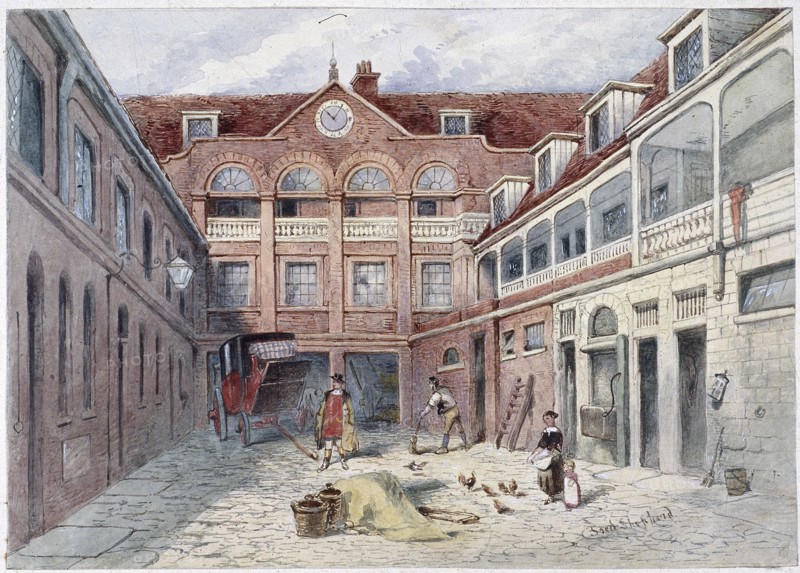 The Blue Boar Inn, Holborn, London, c1840. Artist: Frederick Napoleon Shepherd