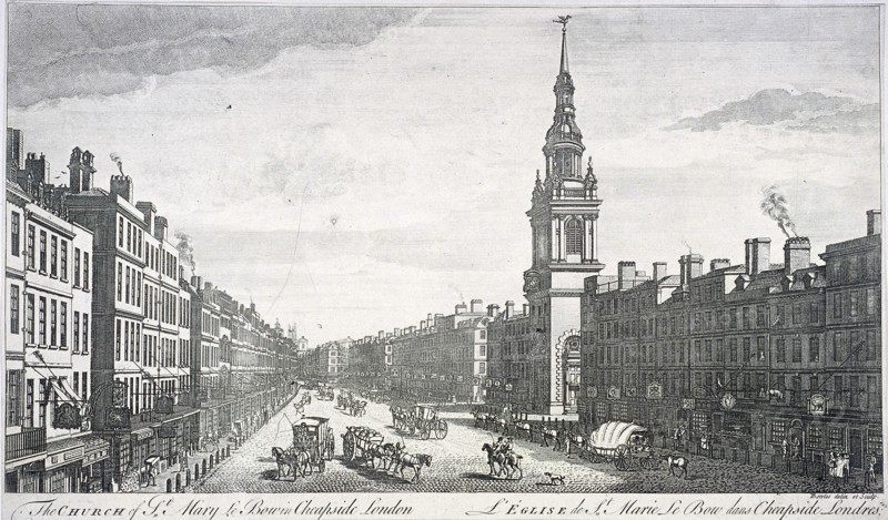 St Mary-le-Bow, London, 1757. Artist: Thomas Bowles