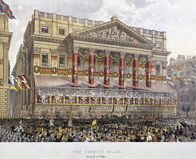 Mansion House (exterior), London, 1863. Artist: Day & Son