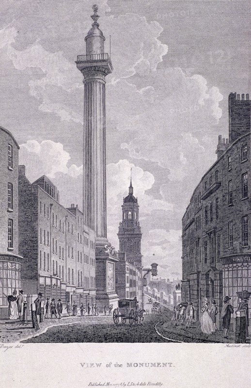 Monument, London, 1796. Artist: Philip Audinet
