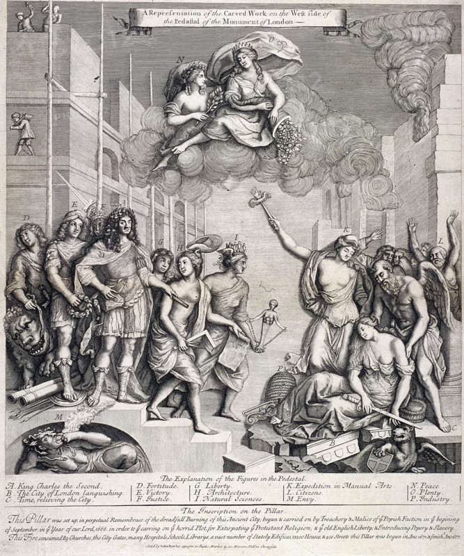 Monument, London, c1740. Artist: Anon