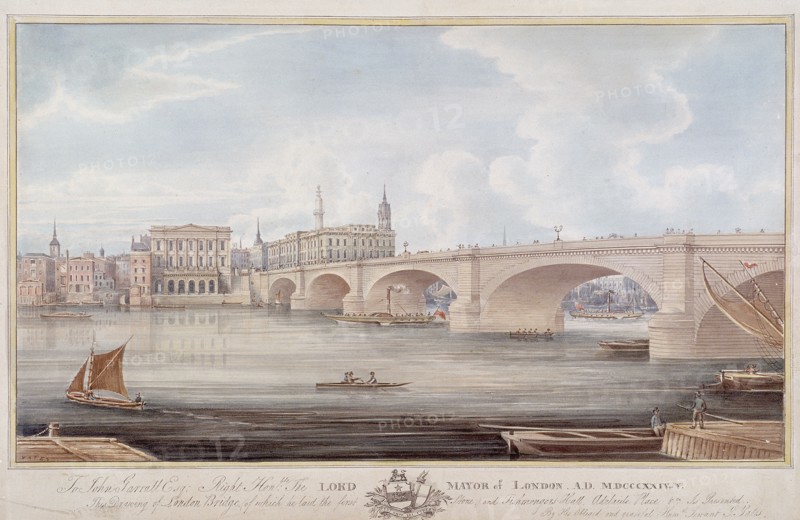 London Bridge (new), London, c1835. Artist: G Yates