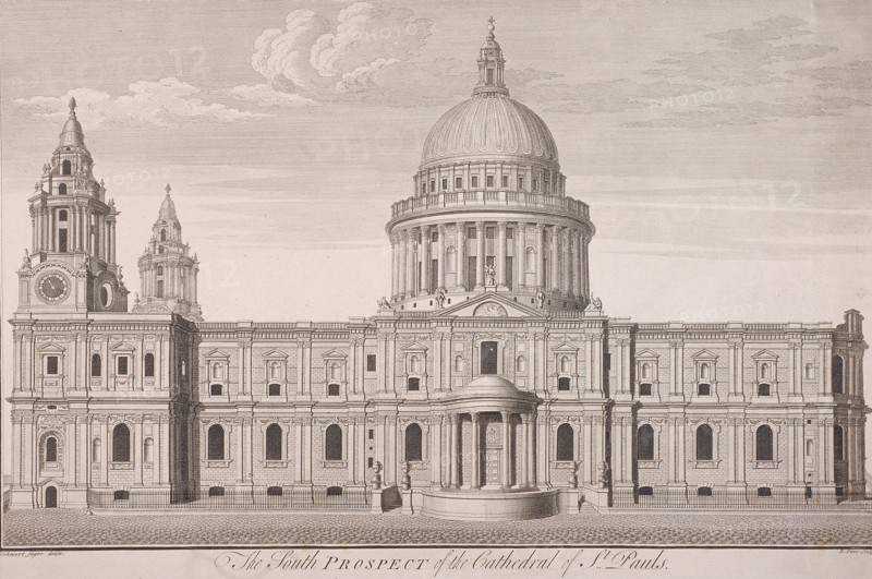 St Paul's Cathedral (new) exterior, c1750. Artist: Nathaniel Parr