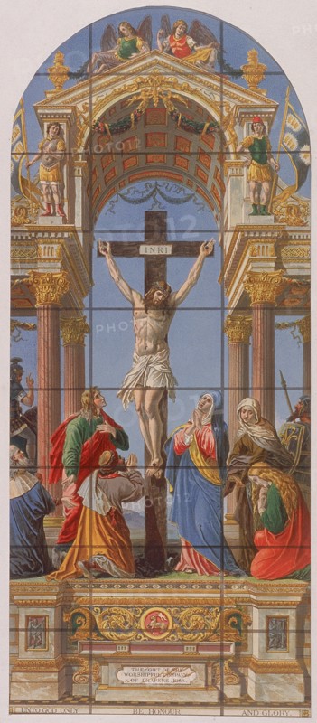 Stained glass window in St Paul's Cathedral, London, 1868. Artist: Anon