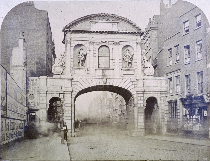 Temple Bar, London, c1865. Artist: Anon