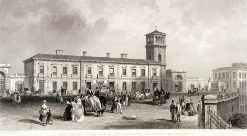 London Bridge Station, Bermondsey, London, 1845. Artist: Henry Adlard