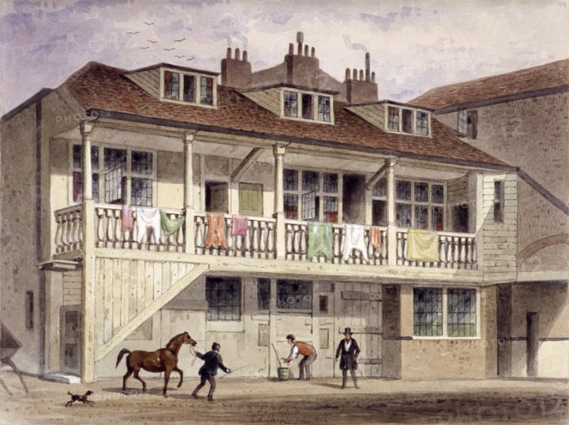 The Black Lion Inn, Whitefriars Street, London, c1855. Artist: Thomas Hosmer Shepherd