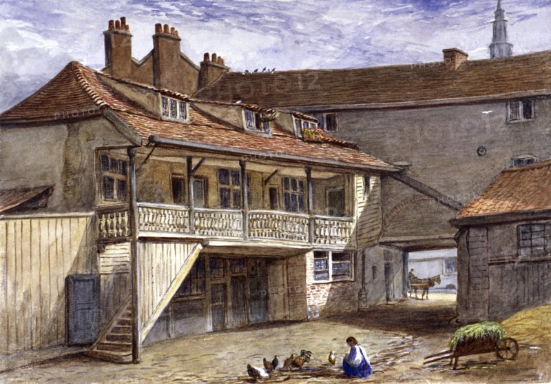 The Black Bull Inn, Whitefriars, London, 1867. Artist: JT Wilson
