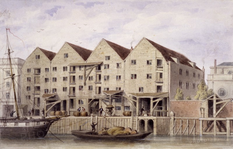 View of Chamberlain's Wharf, Tooley Street, Bermondsey, London, 1846. Artist: Unknown