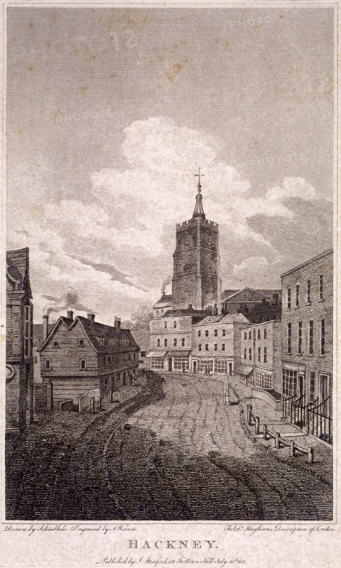Mare Street, Hackney, London, 1805. Artist: AW Warren
