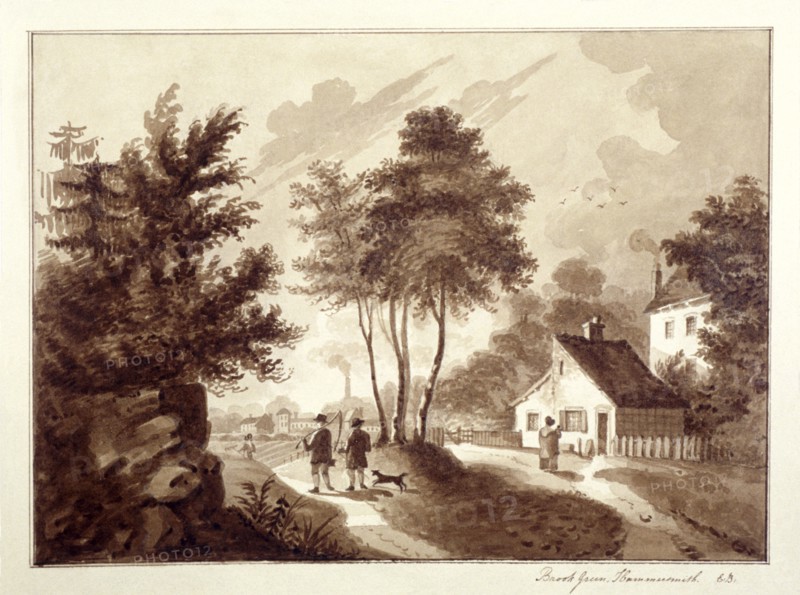 View of Brook Green, Hammersmith, London, c1820. Artist: EB