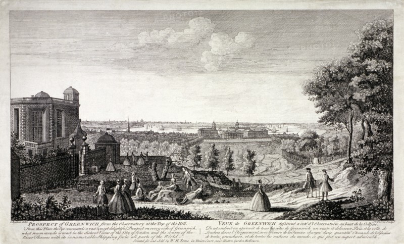 View of Greenwich from the hill in Greenwich Park, London, c1750. Artist: S Torres