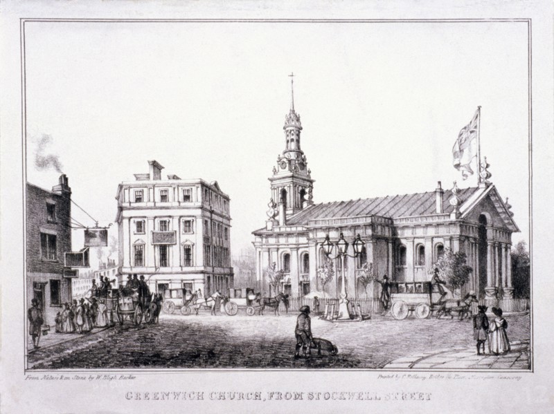 St Alfege, Greenwich, London, c1830. Artist: W Bligh Barker
