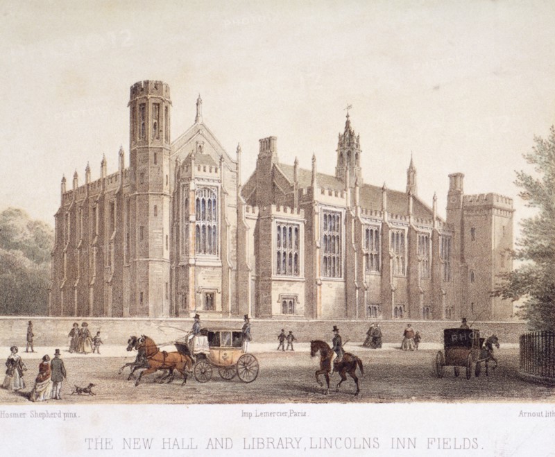 Lincoln's Inn, Holborn, London, 1854. Artist: Jules Louis Arnout
