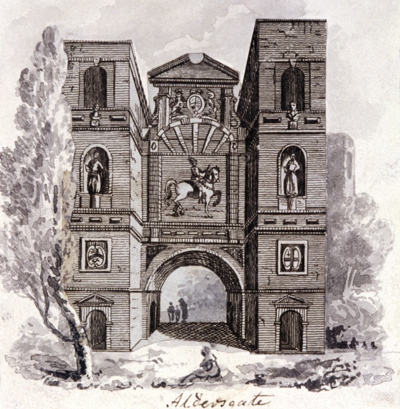 Aldersgate, London, 1800?. Artist: Anon