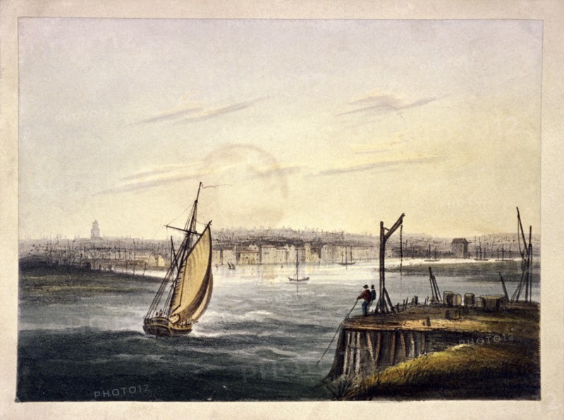 Gibbet at Blackwall, Poplar, London, c1825. Artist: Anon