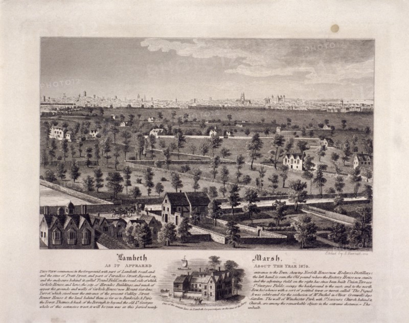 Lambeth Marsh, Lambeth, London, 1820. Artist: I Barnett