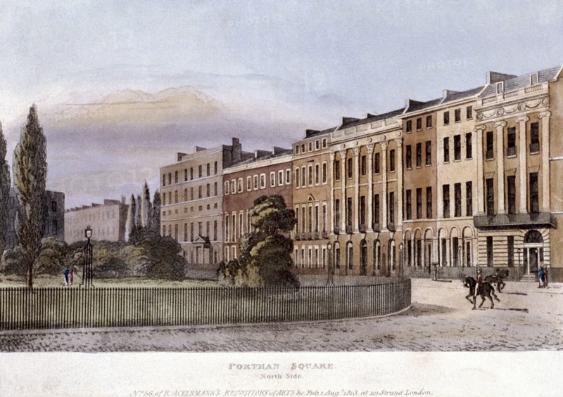 Portman Square, Marylebone, London, 1813. Artist: Anon