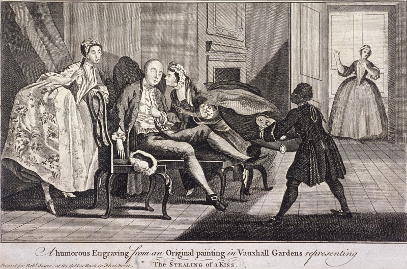 'The Stealing of a Kiss', c1745. Artist: Anon