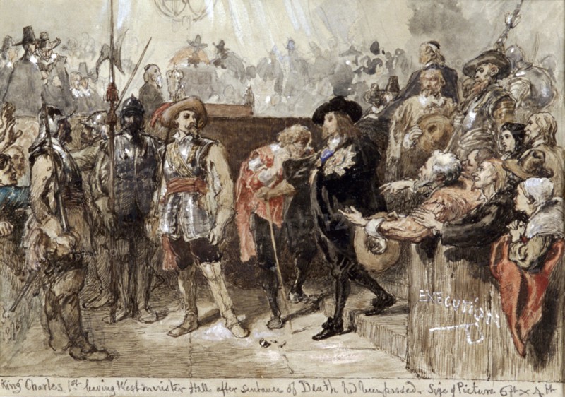 'Charles I leaving Westminster Hall after his trial', 1870. Artist: Sir John Gilbert