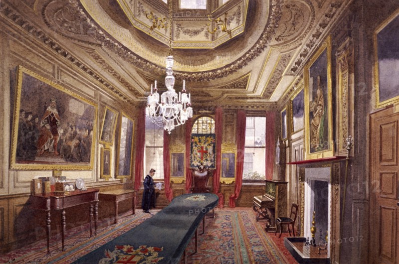 Interior of the Barber Surgeons' Hall, London, 1890. Artist: John Crowther