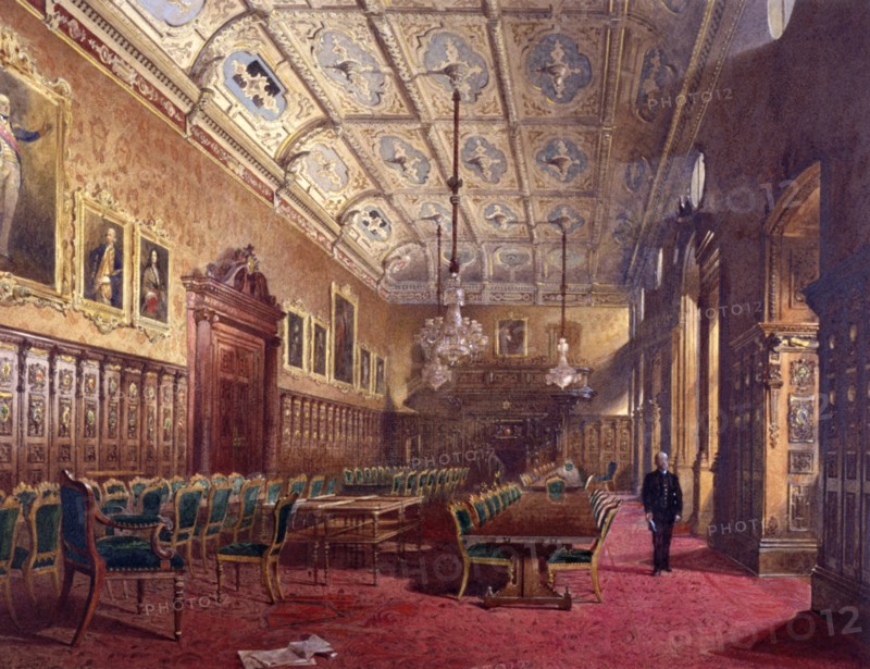Interior of Ironmongers Hall, London, 1888. Artist: John Crowther