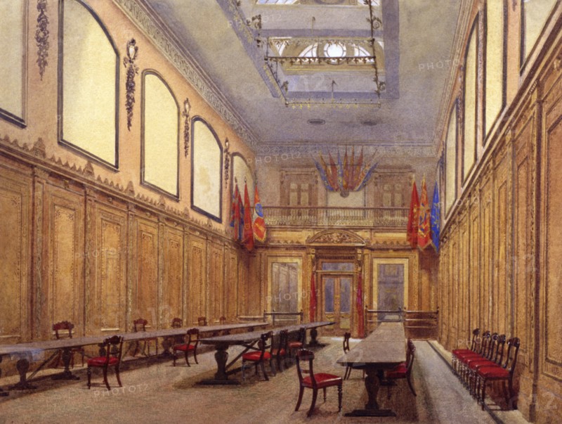 Interior of Skinners' Hall, London, 1890. Artist: John Crowther