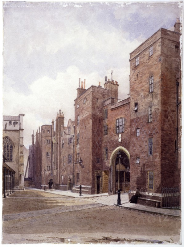 Lincoln's Inn Gatehouse, London, 1879. Artist: John Crowther