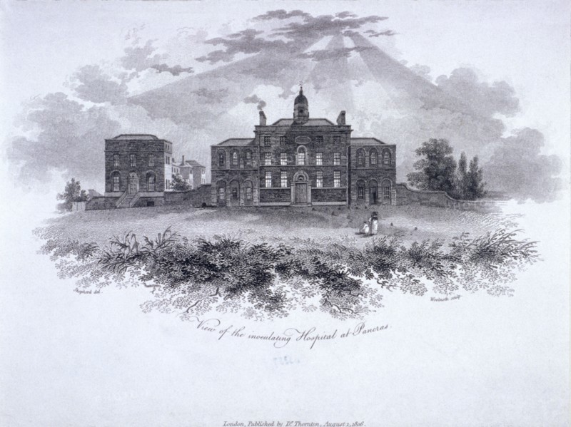 Smallpox Hospital, Battle Bridge (now King's Cross), London, 1806. Artist: William Woolnoth