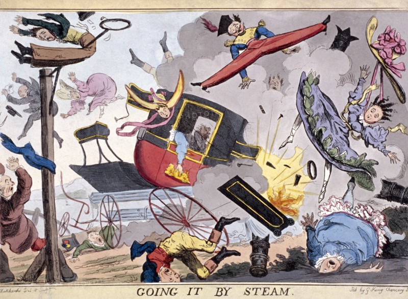 'Going it by steam', (1829?). Artist: Robert Seymour