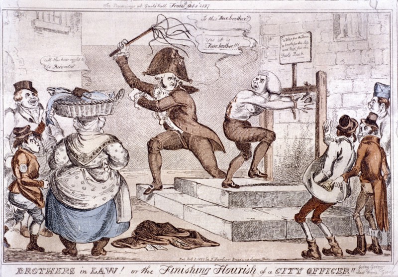 'Brothers in law! or the finishing flourish of a City officer!!', 1827. Artist: Anon