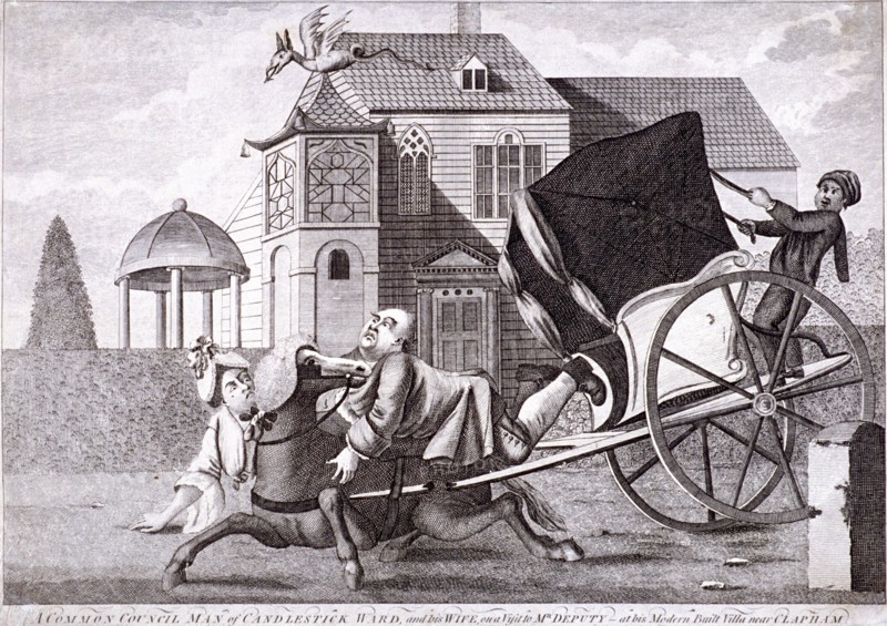 Visit to Mr Deputy - at his modern built villas near Clapham, London, c1750. Artist: Anon
