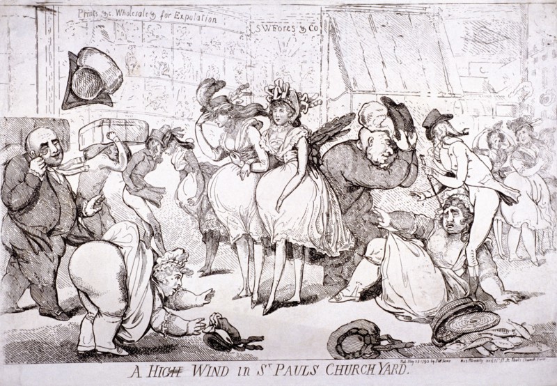 'A high wind in St Paul's Churchyard', London, 1793. Artist: SW Fores