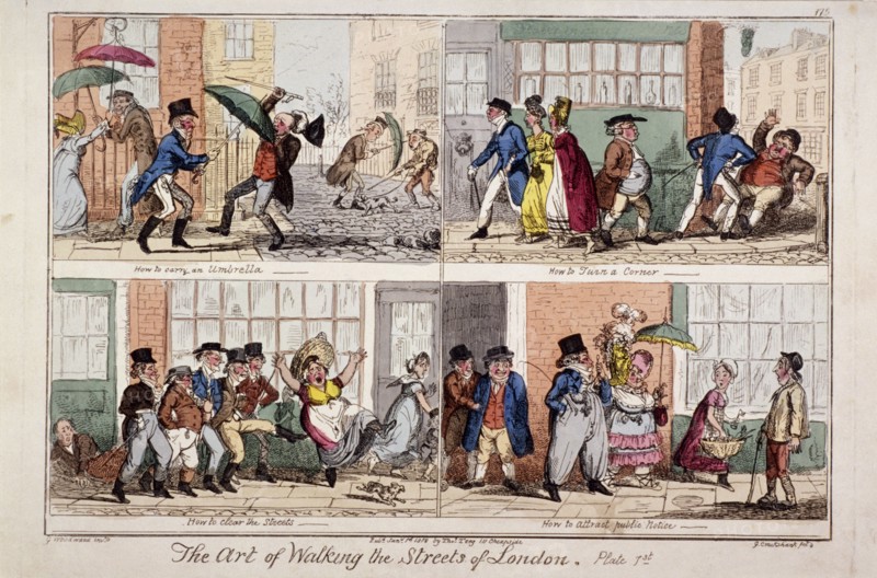 'Walking the streets of London', 1818. Artist: George Cruikshank
